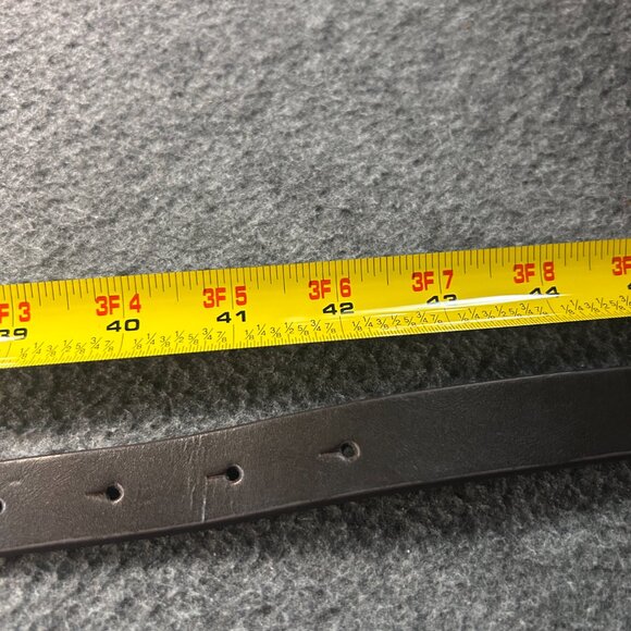 Coldwater Creek Slim Brown Genuine Leather Belt Blue Clip Buckle Women's Size L - Picture 4 of 11